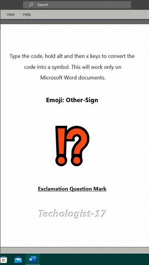Exclamation Question Mark Emoji #microsoftword #technologist17