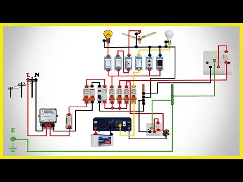Complete House Wiring with Inverter Connection | Single Phase Full House Wiring Diagram |