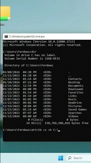 How To Hide and Un Hide Files and Folders With Attrib Command #microsoft #windows11 #windows