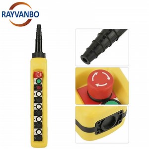[Hot Item] 2/4/6/8 Pushbuttons Double Speed Hoist Crane Handle Pendant Control Stations with Emergency Stop
