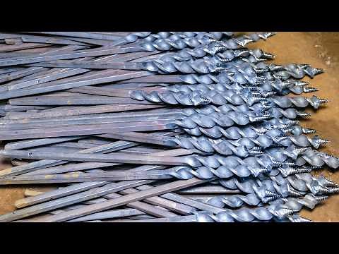 Auger Making: Forging Process of Wood Auger, Survival Bushcraft Hand Drill Large Scale Manufacturing