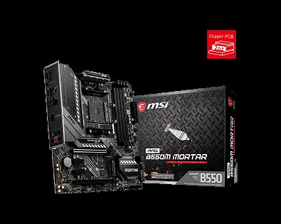 MSI MAG B550M MORTAR AMD AM4 DDR4 CF Lightning Gen 4 M.2 USB 3.2 Gen 2 HDMI mATX Gaming Motherboard