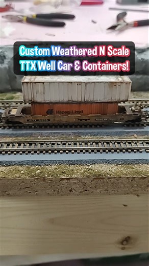 [Full Video👆] N Scale TTX Well Car - Weathered Nicely With 2 Containers!