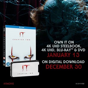16K views · 348 reactions | Evil resurfaces in Derry… Own IT Chapter Two on 4K Steelbook, 4K UHD, Blu-ray™, DVD on January 13, and own on Digital Download December 30. #ITMovie #ITChapter2 po.st/OwnItChapterTwo | IT Movie | Facebook