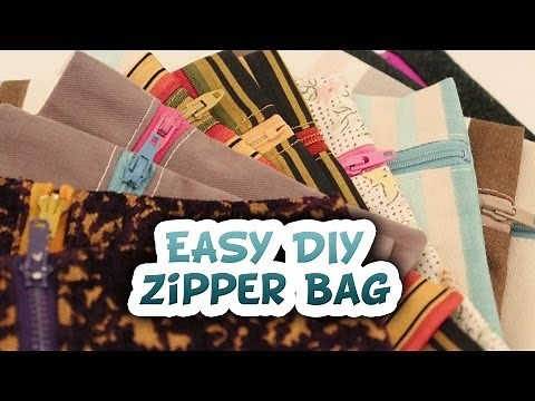 5 Minute Zipper Bag {EASY DIY} - Whitney Sews | How to