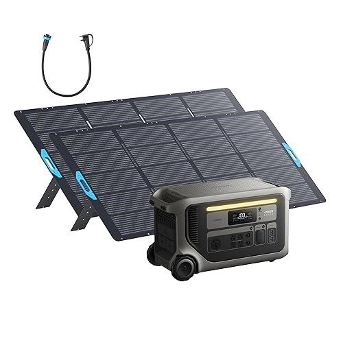 Anker SOLIX F3000 Portable Power Station with 2×400 Solar Panel, 3,072Wh, 6,000W Recharging, Solar Generators for H