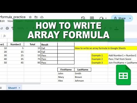 How to write an array formula in Google Sheets