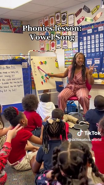 🍎 Teachers, if you are looking for a way to help your students remember vowel sounds, try @Ms. Babb’s Learning Lab vowel song! Songs like this make it so much easier for little ones to retain new information - plus they are such a fun way to learn 🎶 🙌 #teachersoftiktok #learnthroughsong #teacherbacks #elementaryschool