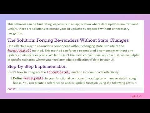 How to Re-render Your React Component Without Changing State