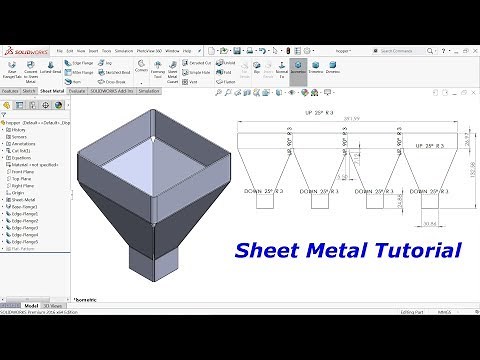Solidworks Sheet metal tutorial Hopper