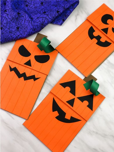 Halloween Paper Bag Puppets For Kids (Free Printable PDF Template)