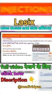 Lasix (Furosemide) injection| Uses, Doses & Side Effects | लासिक्स टैबलेट जानकारी #medicaleducation