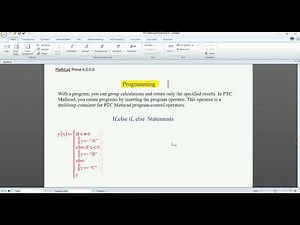 6. If, else if, else statement in MathCad
