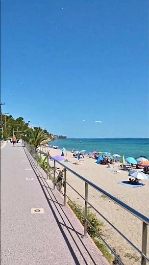 Walking Nea Kallikratia 🌊🌴 Palms, Waves & Sea Vibes #beach #summer #travel #vacation