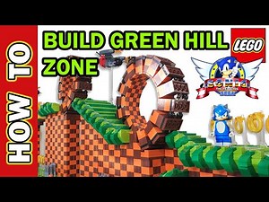 How To Build a LEGO Sonic The Hedgehog Green Hill Zone Level Overview Emerald MOC