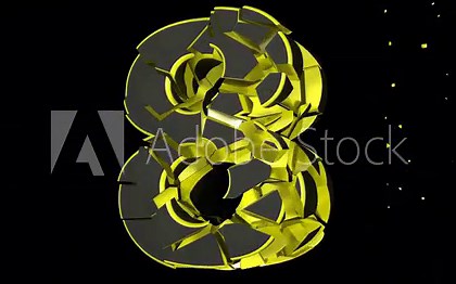 Countdown Animation from Ten to One on Alpha Channel, Loop