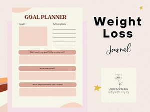 Weight Loss Journal | Printable | Editable for Goodnotes App | Meal Planner, Progress Tracker, Reflections, and More - Etsy