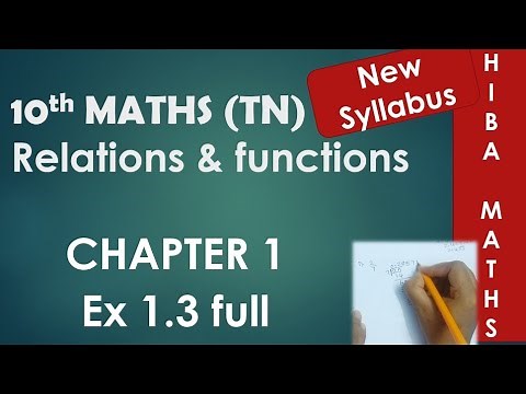 10th maths chapter 1 exercise 1.3 relations and functions full answers hiba maths tn samacheer