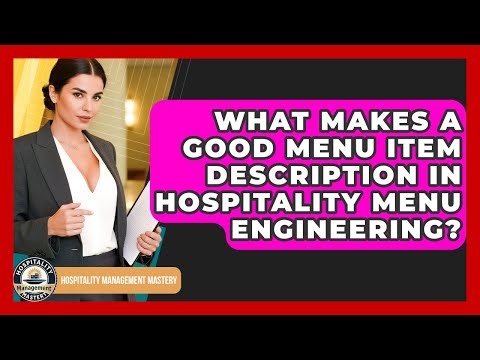 What Makes A Good Menu Item Description In Hospitality Menu Engineering?