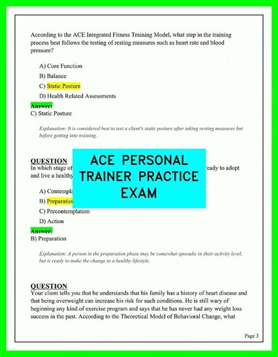 ACE PERSONAL TRAINER PRACTICE EXAM UPDATED 2026 MOCK QUESTIONS AND ANSWERS WITH EXPLANATIONS NOW!