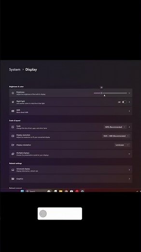 Change display brightness in Windows 11