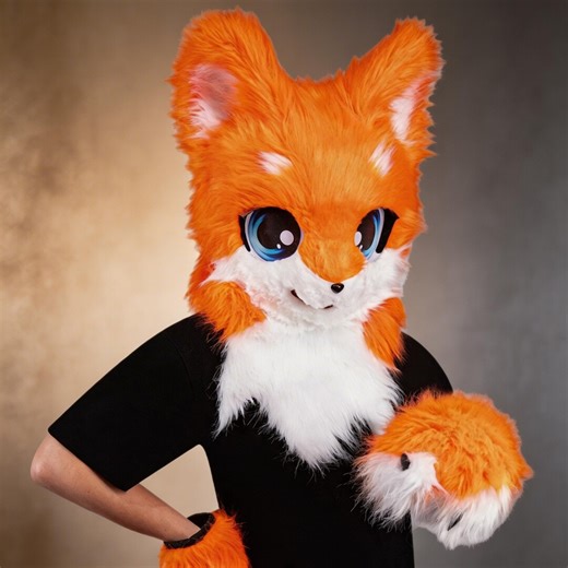 Kemono Fox Fursuit Head – Anime Style Furry Mask, Colorful Animal Cosplay Head - Etsy