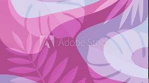 Summer colorful background 4K, flat animation with tropical leaves, looped motion graphics