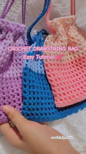 Crochet Drawstring Bag Tutorial
