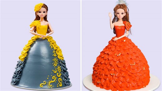 How to Make Princess Doll Dress Cakes 👗🎂 | Elegant Birthday Cake Decorating Tutorial