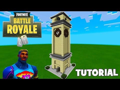 Minecraft: How To Make Tilted Towers Clock Tower "Fortnite"
