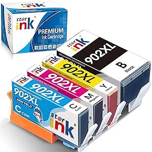 Starink 902XL Ink Cartridges, Replacement for HP Officejet Pro 6978 Printer Ink Cartridges, 902xl Ink Cartridges Combo Pack, Compatible with HP 6978 6968 6970 6960 Printers, 4 Pack