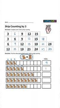 Skip Counting by 3 | 3 Times Table Worksheet ✅💯 #maths #timestable #mathforkids #math #education