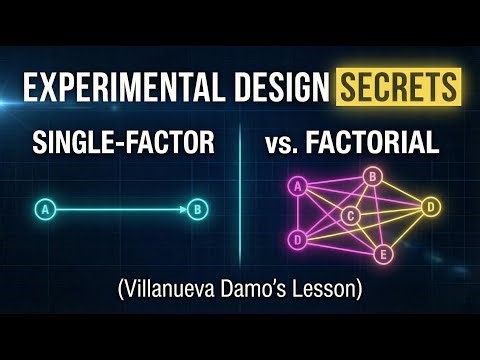 🎬 Experimental Design Secrets: Single-Factor vs. Factorial Explained (Villanueva Damo's Lesson)
