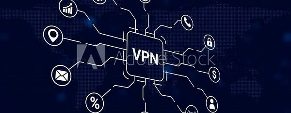 VPN network connection diagram with icons representing data security and communication on a digital world map background vídeo do Stock