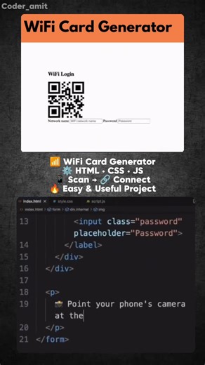 Generate QR code for easy WiFi access📱 Scan & connect instantly🚀 Simple & beginner-friendly project
