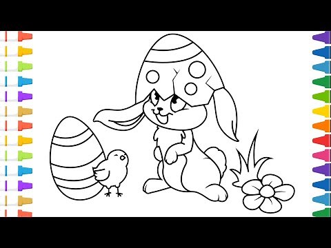 Easter Bunny & Chicky Coloring Page | Coloring Easter Bunny | The Coloring Pages