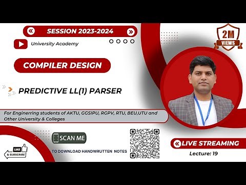 CD19: Top-Down Parsing Technique | Predictive LL(1) Parser | Construction of LL(1) Parsing Table