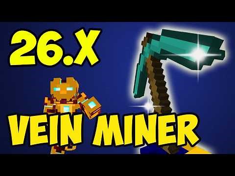 Minecraft 26.1.2 VEINMINER MOD - how to use (Spotlight) (Forge & Neoforge)