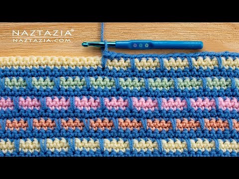 HOW to CROCHET BRICK STITCH - Colorful Textured Pattern for a Blanket Scarf Bag and More by Naztazia