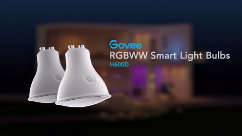 Govee GU10 Smart Bulb, Matter RGBWW Light Bulb Work with Alexa, Google Assistant, WiFi & Bluetooth Color Changing MR16 LED Bulbs, 64 Dynamic Scenes, Syncs with Music, 4 Pack, 400LM, GU10 Base