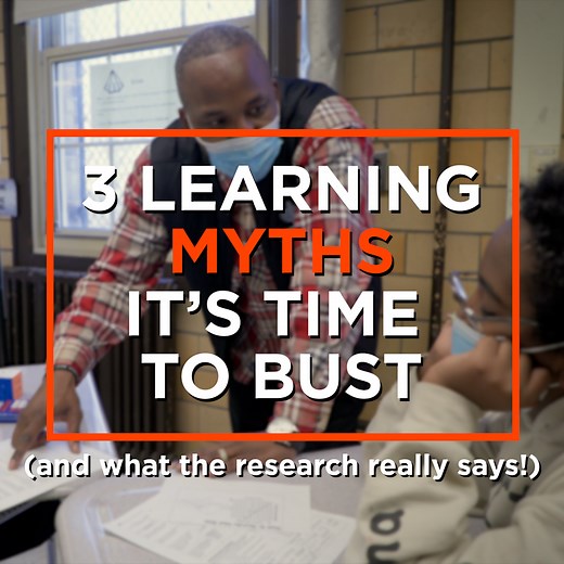🚫 Myth busted: Tailoring instruction to students’ preferred “learning styles” has no scientific backing. Watch to see what other learning myths it’s time to ditch—and what you should do instead. | Edutopia