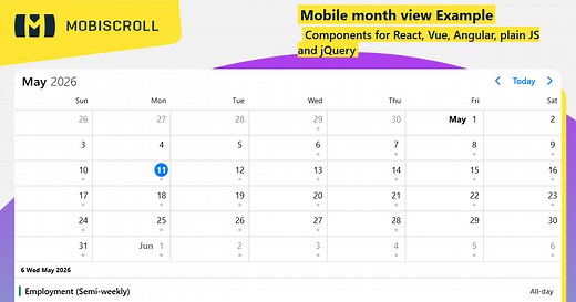 JavaScript Event Calendar Library — Scheduling, Drag & Drop & CRUD