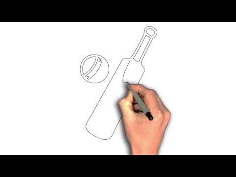 How to draw Cricket bat and ball drawing image