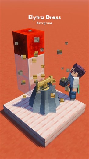 Elytra Dress | Minecraft Mini Tutorial | #minecraftbuilding #minecrafttutorial #minecraft
