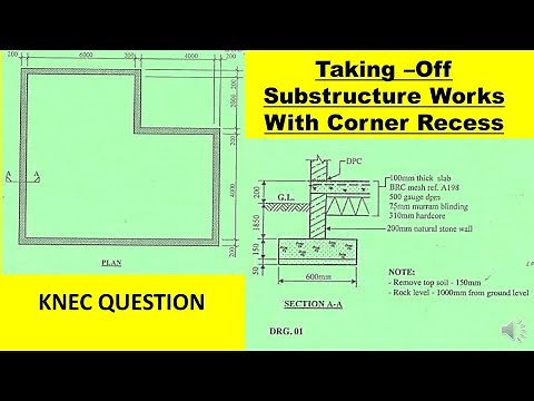Taking Off Substructure ; Corner Recess (SIMPLEST Explanation) /QUANTITY SURVEYING TUTORIALS