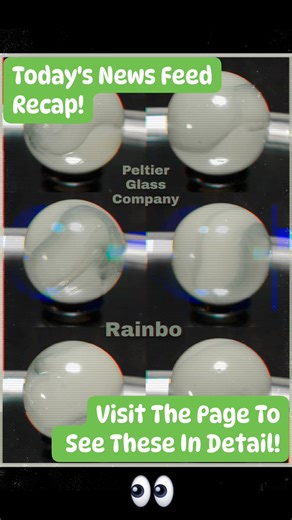 Give me a follow! Visit the page to see the antique Peltier Toy Marbles added to the collection news feed today! #Peltier #Rainbo #NLR #Marbles #AntiqueMachineMades | Peltier Glass Company Marbles Collection