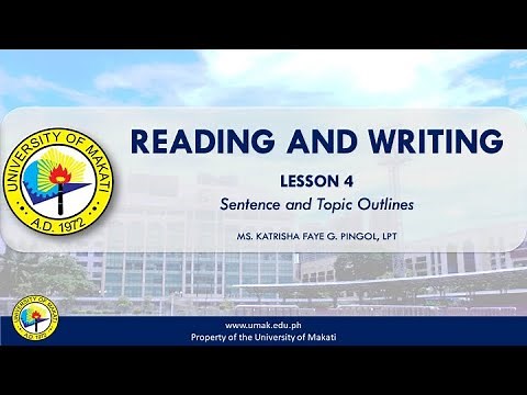 Lesson 4: Sentence and Topic Outlines | Reading and Writing