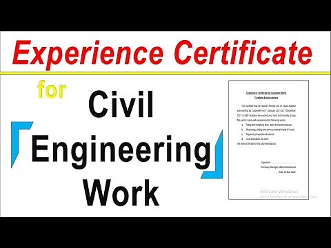 Civil Engineer Work Experience Certificate format in MS Word File