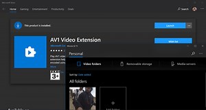 AV1 Video Extension that Enable AV1 Video Playback Support in Windows 10