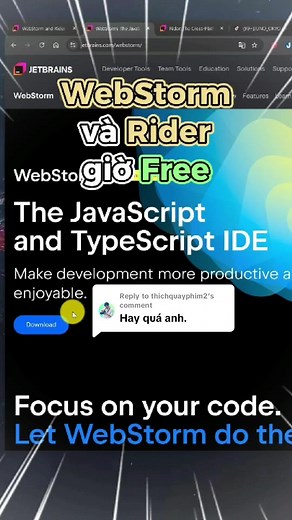 JetBrains WebStorm và Rider Miễn Phí Cho Người Dùng Phi Thương Mại